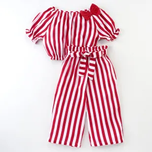 Striped Printed with Belt Co-ord Set
