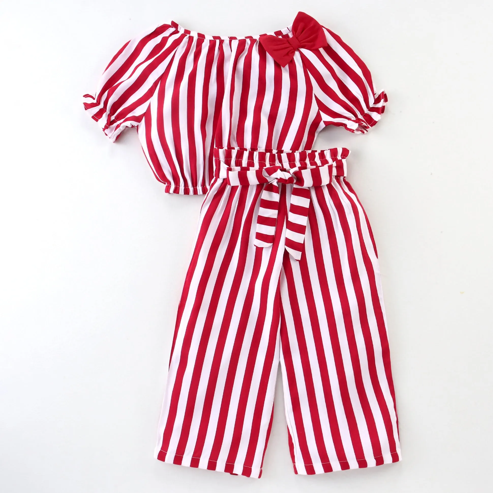 Striped Printed with Belt Co-ord Set