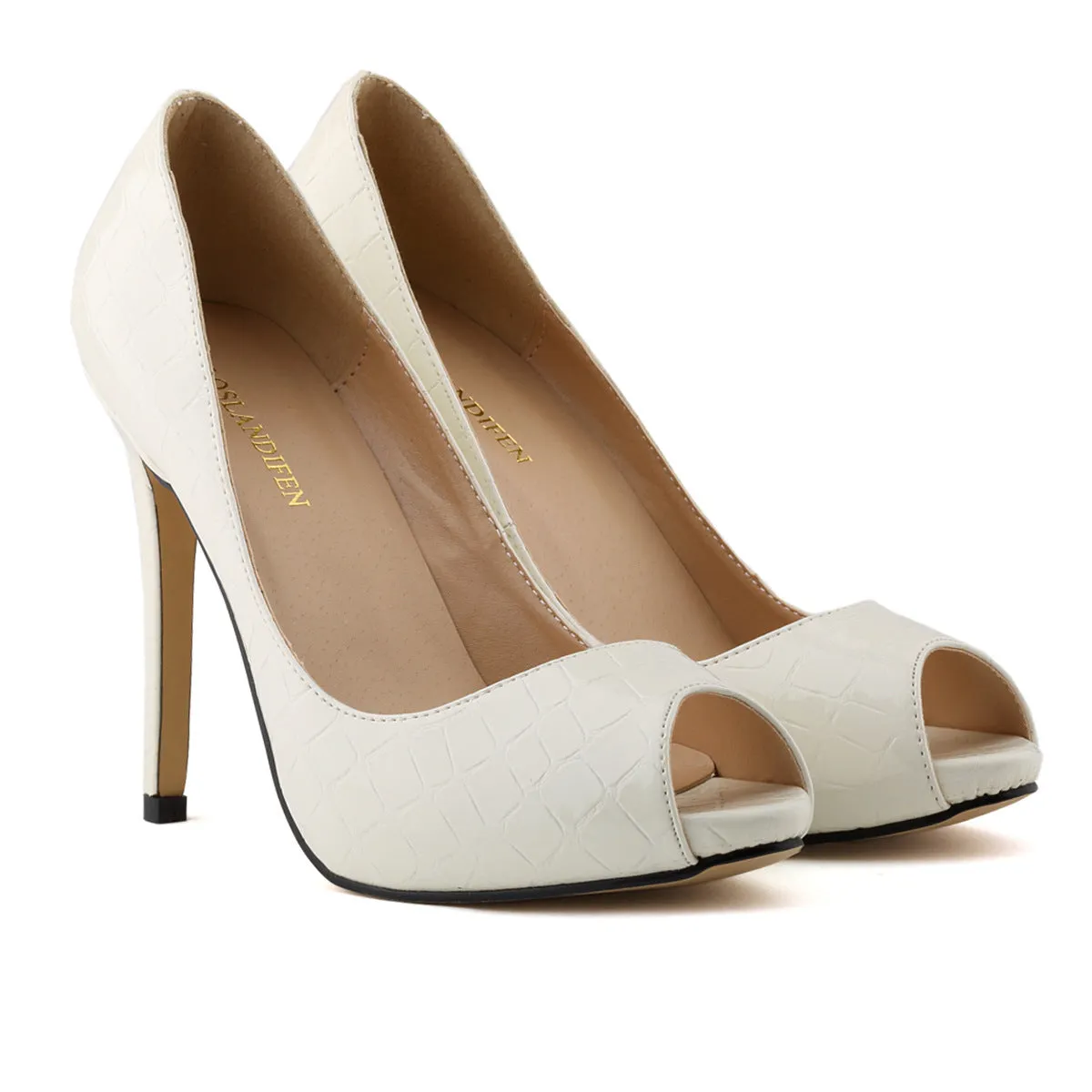 Stylish Crocodile Pattern Fine Heel Evening Sandals