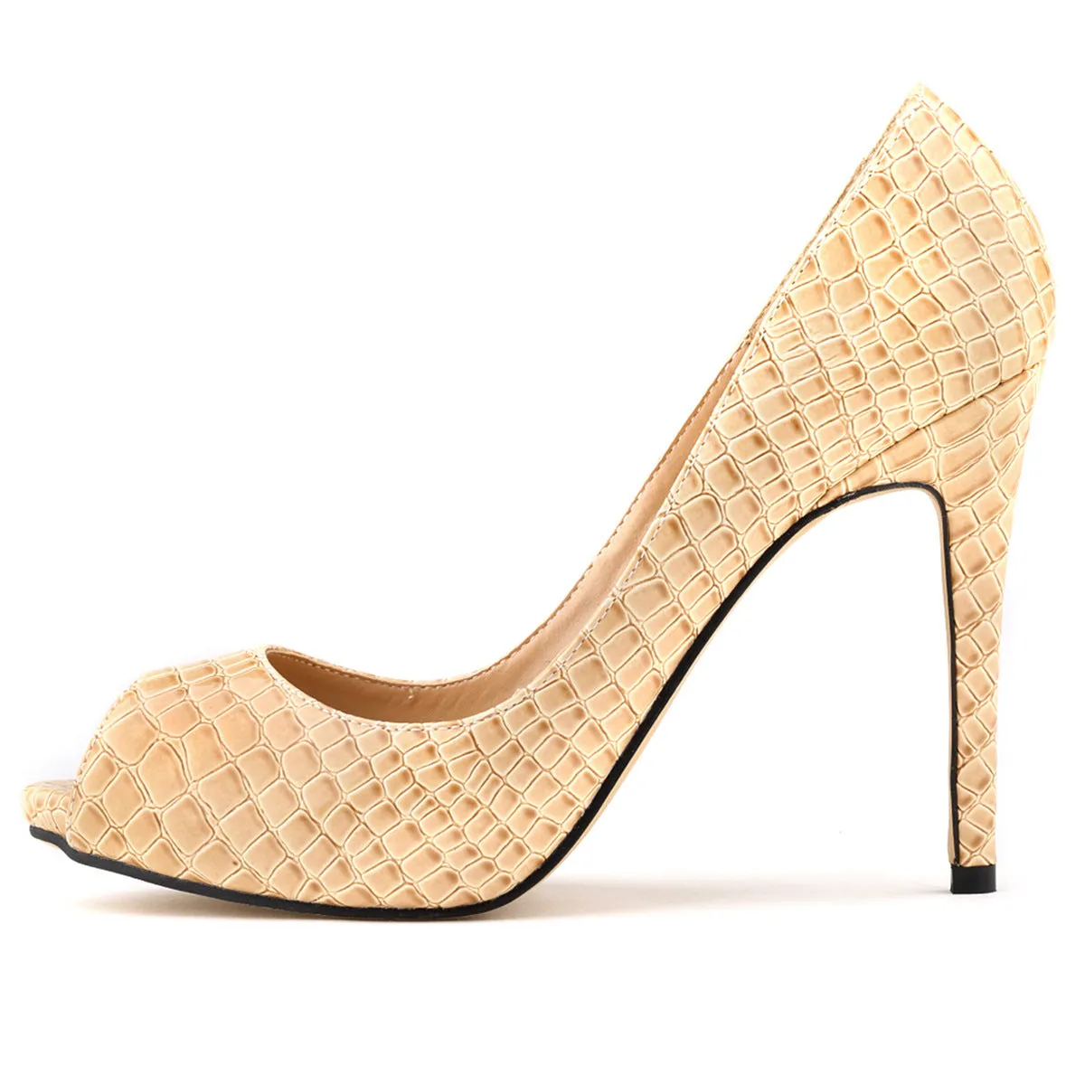 Stylish Crocodile Pattern Fine Heel Evening Sandals