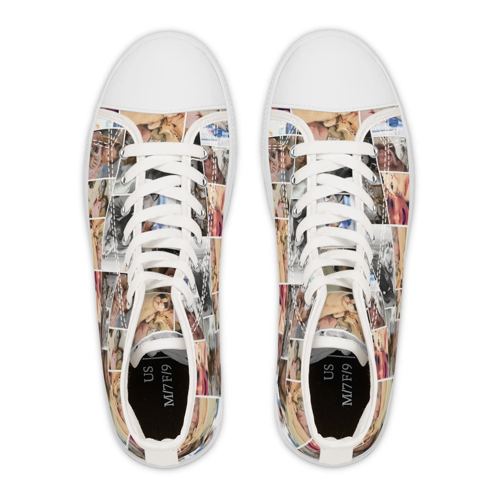 Taylor Swift's Cats Collage Pattern Women's High Top Sneakers