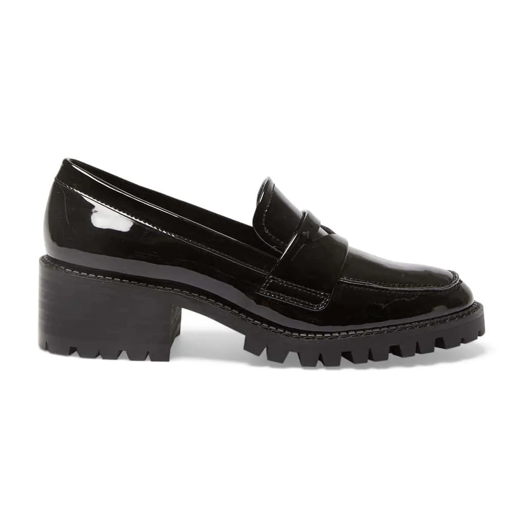 Teacher Loafer in Black Patent