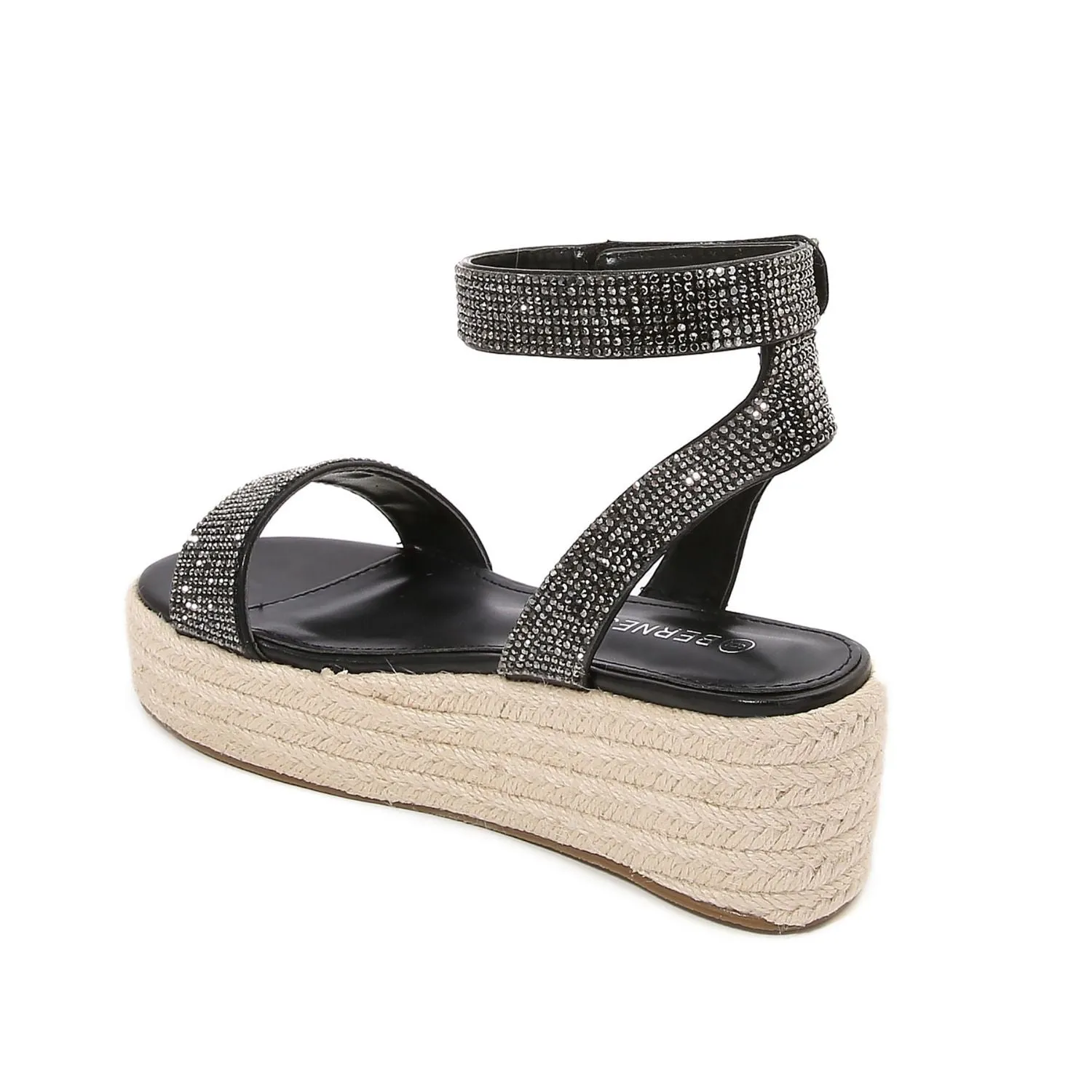 Thea Rhinestone Embellished Platform Espadrille Sandals
