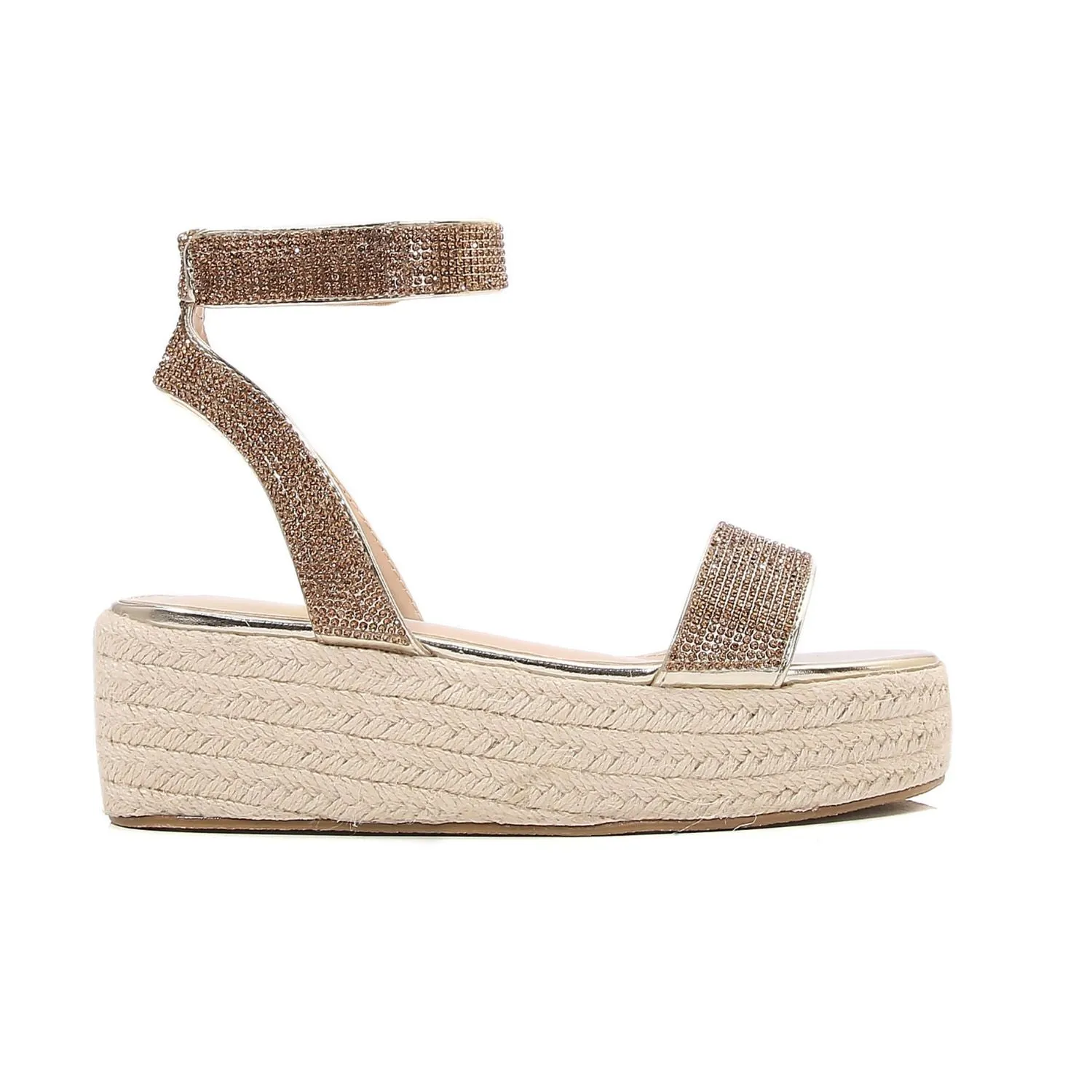 Thea Rhinestone Embellished Platform Espadrille Sandals
