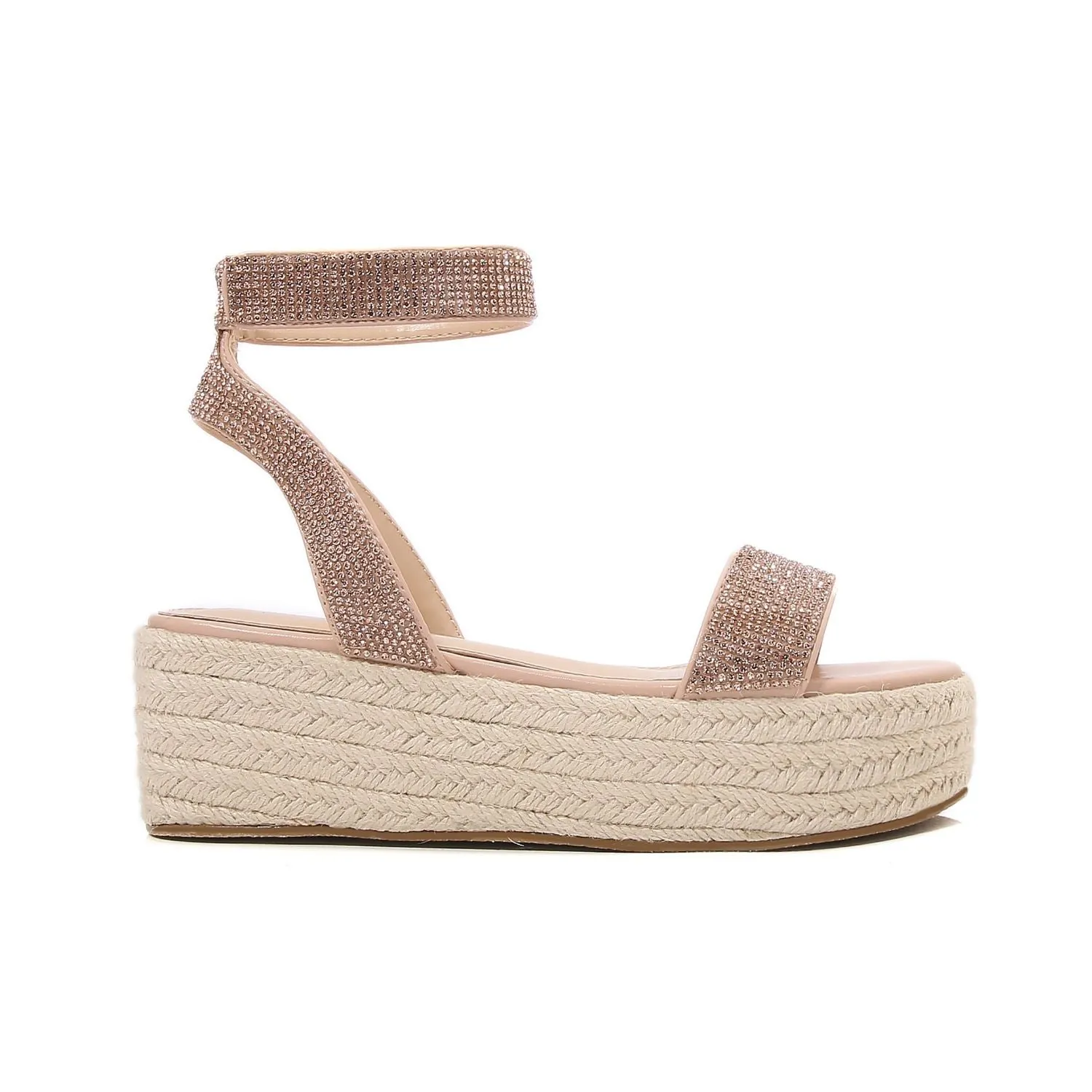 Thea Rhinestone Embellished Platform Espadrille Sandals