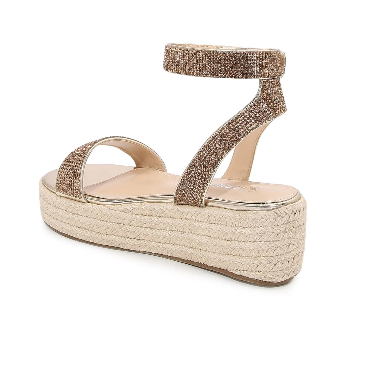 Thea Rhinestone Embellished Platform Espadrille Sandals