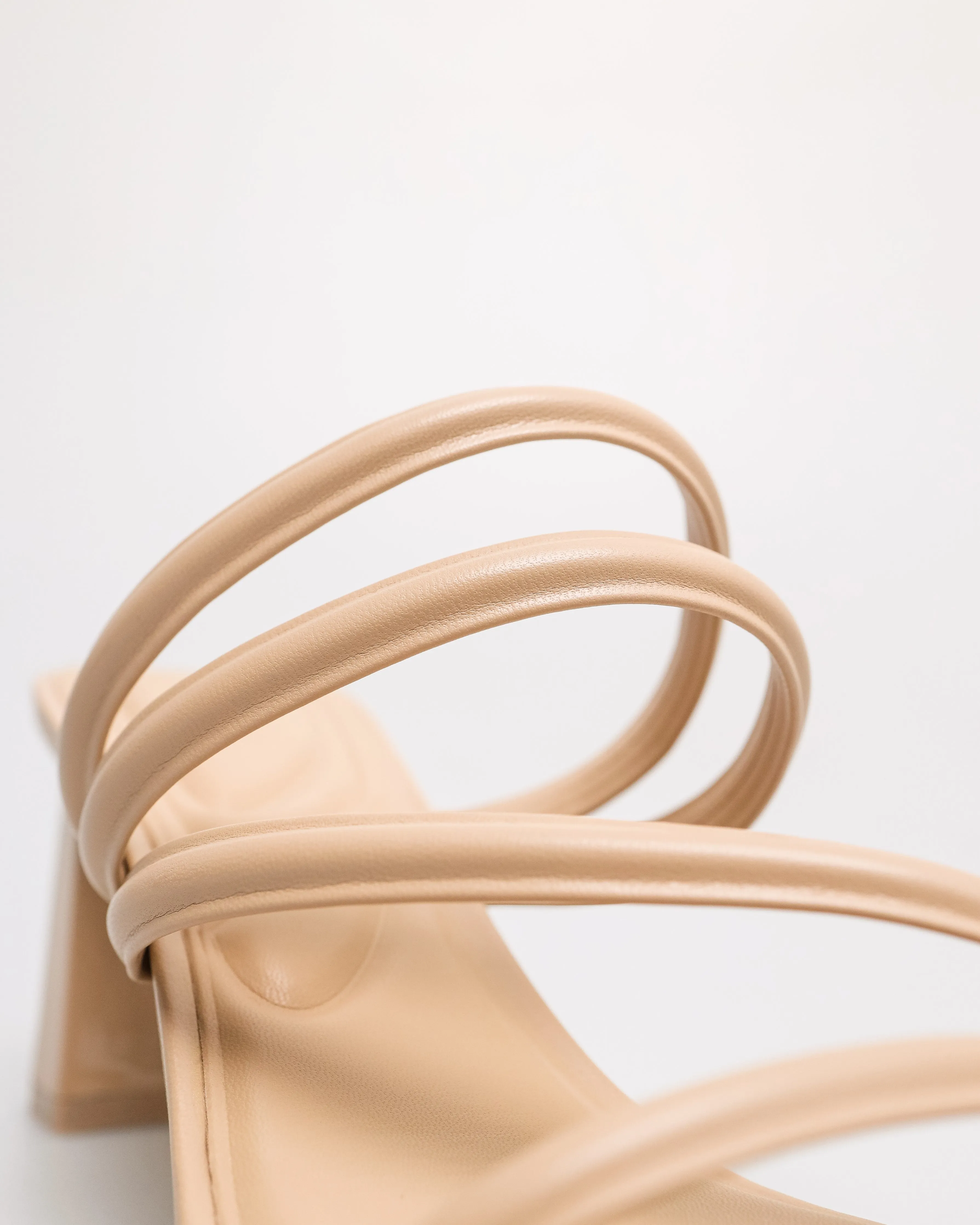 Tomaz FL111 Ladies Strappy Slip on Heels (Beige)