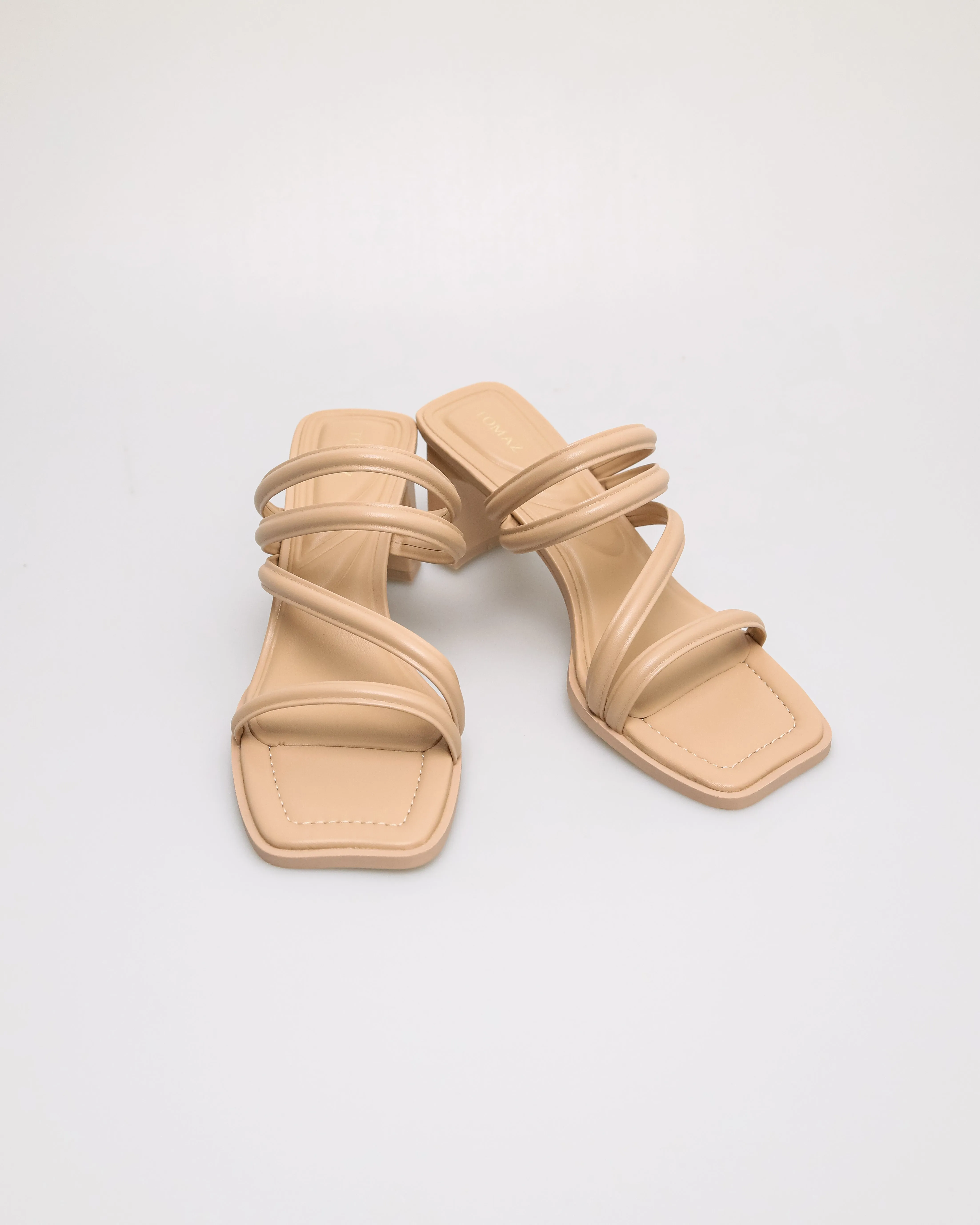 Tomaz FL111 Ladies Strappy Slip on Heels (Beige)