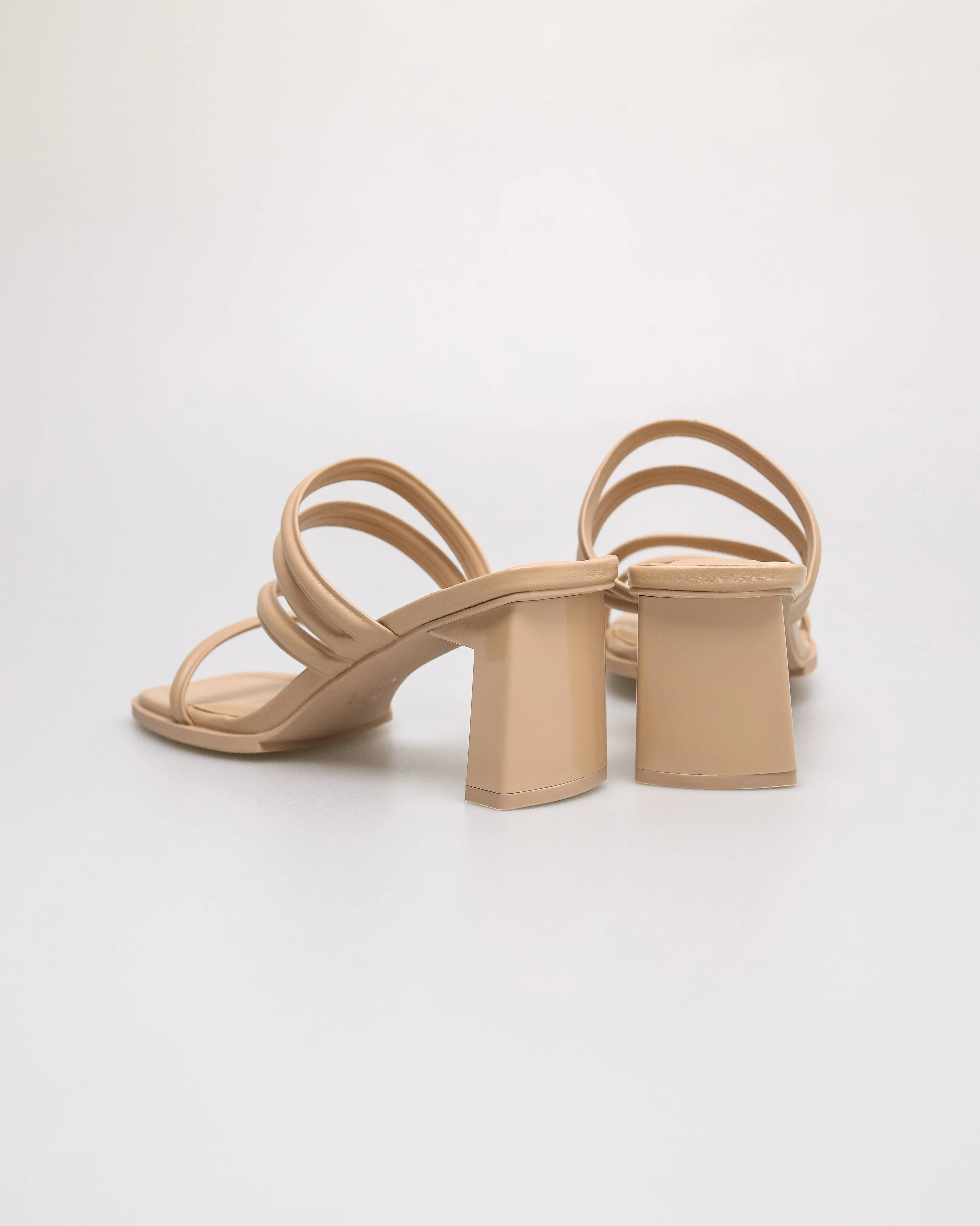 Tomaz FL111 Ladies Strappy Slip on Heels (Beige)