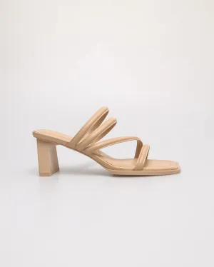 Tomaz FL111 Ladies Strappy Slip on Heels (Beige)