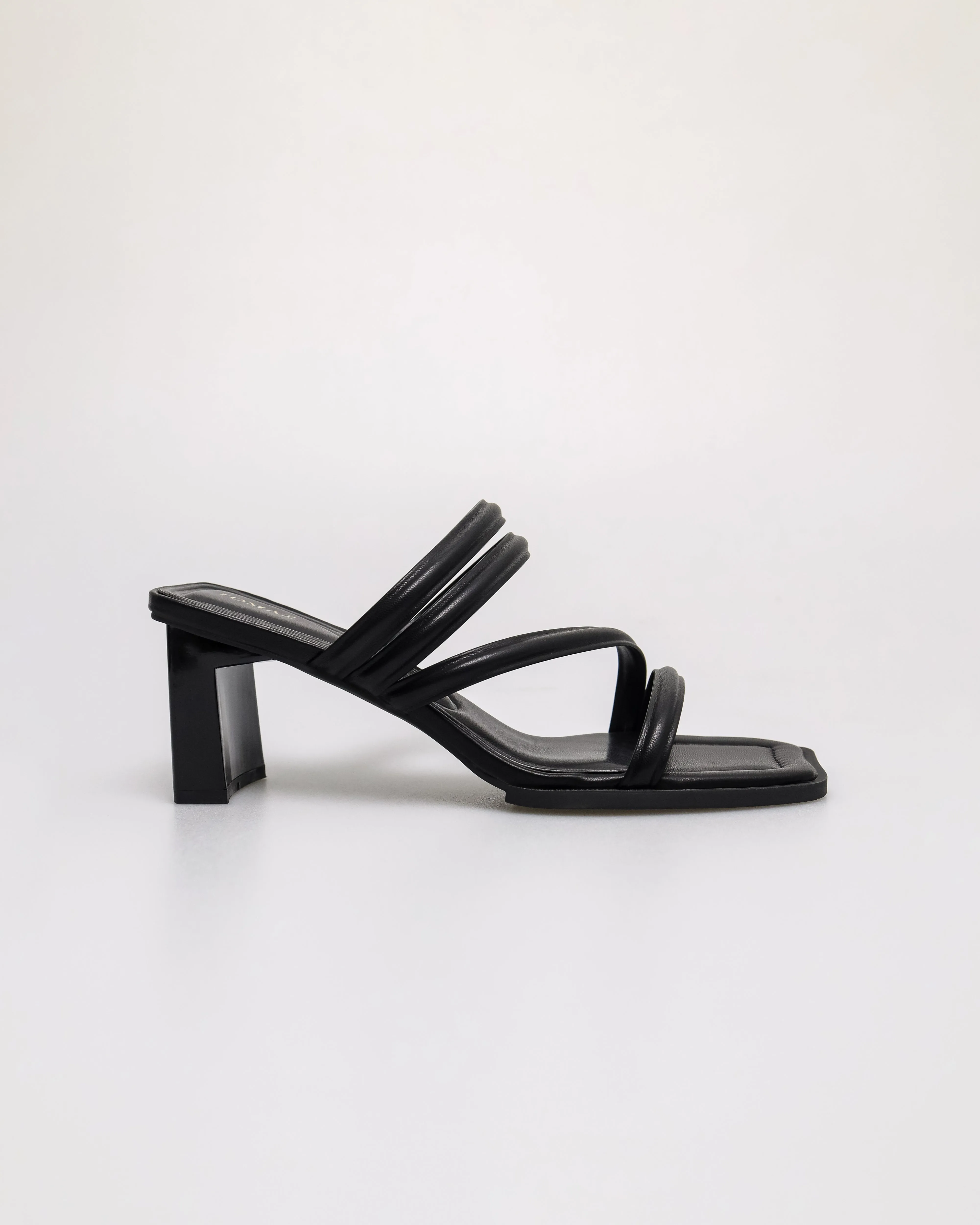 Tomaz FL111 Ladies Strappy Slip on Heels (Black)