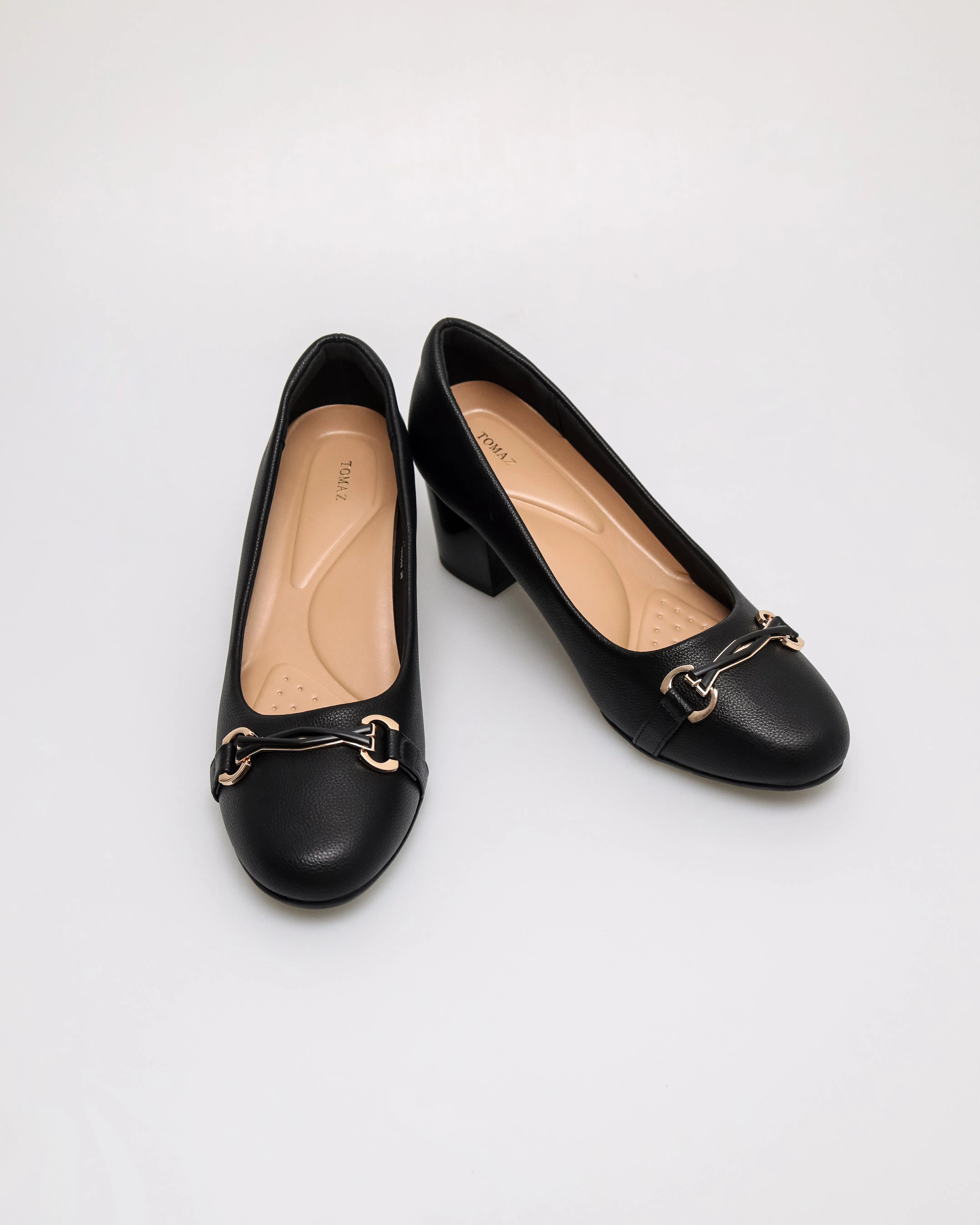 Tomaz NN559 Ladies Gold Cross Heels