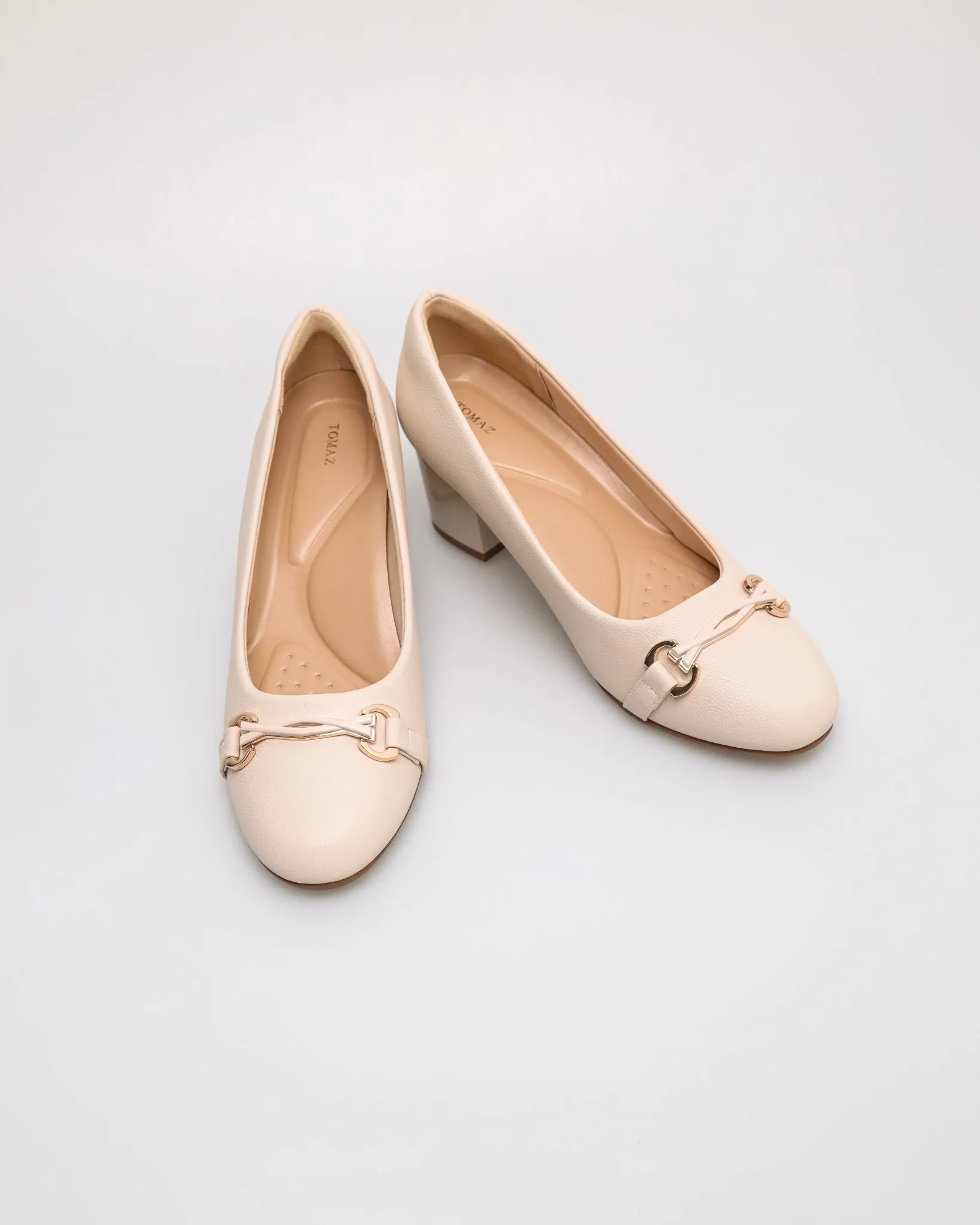 Tomaz NN559 Ladies Gold Cross Heels