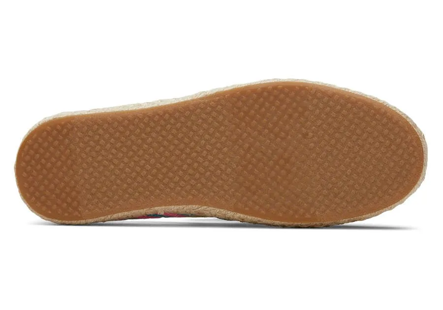 TOMS Womens Alpargata Global Jaquard Rope Espadrille - Pink