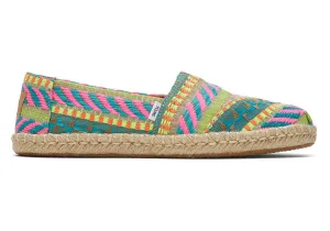 TOMS Womens Alpargata Global Jaquard Rope Espadrille - Pink