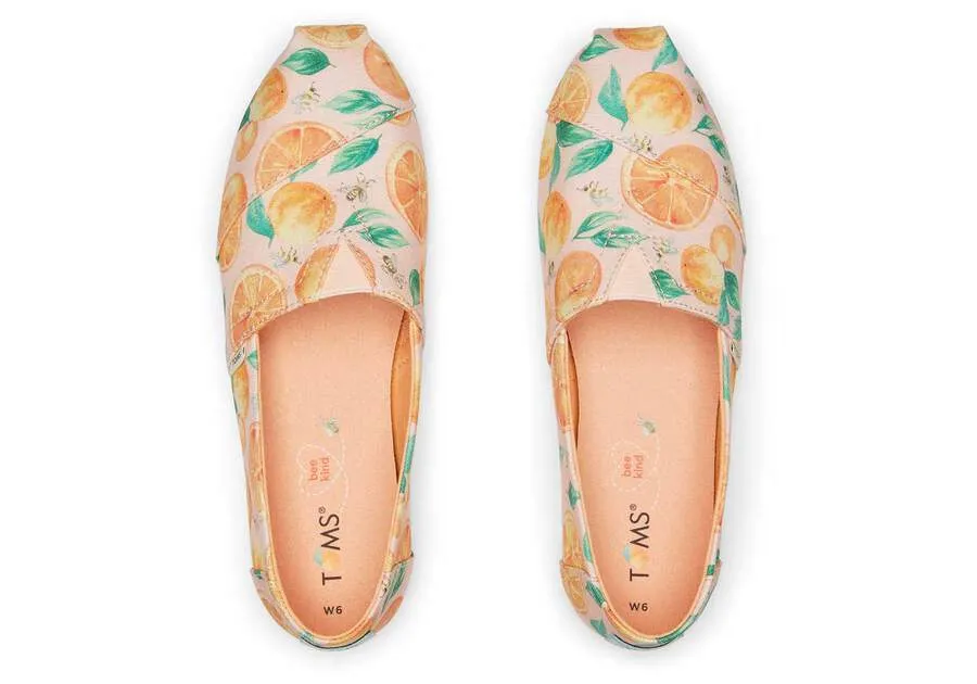 TOMS Womens Alpargata Oranges Espadrille - Pale Pink