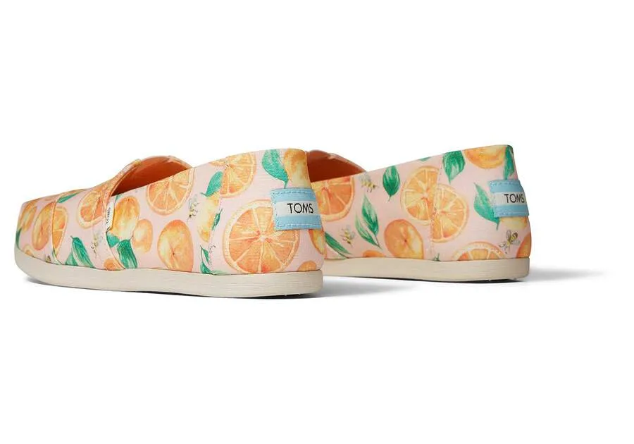 TOMS Womens Alpargata Oranges Espadrille - Pale Pink
