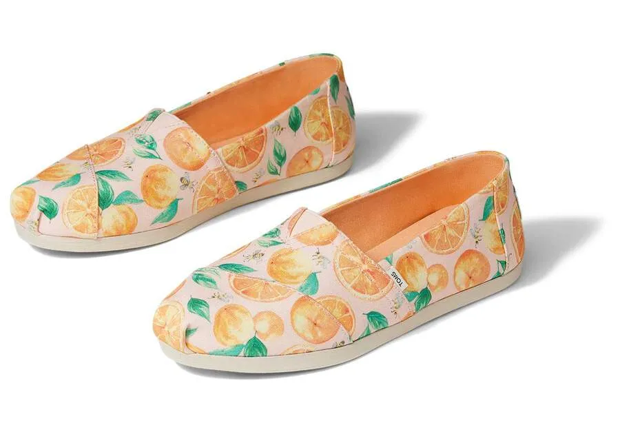 TOMS Womens Alpargata Oranges Espadrille - Pale Pink