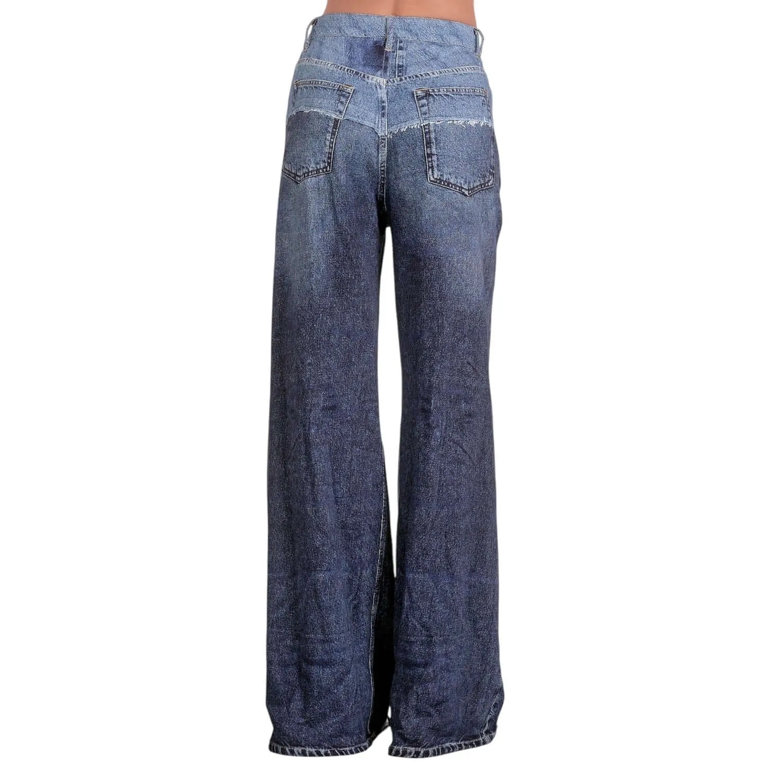 Two Tone Ombre Wide Denim Joggers