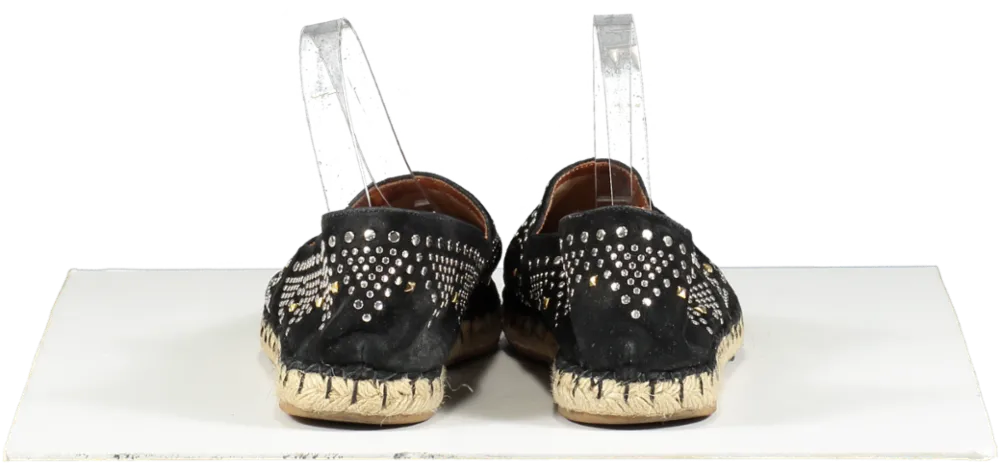 Valentino Garavani Black Stud Embellished Espadrilles UK 4 EU 37 