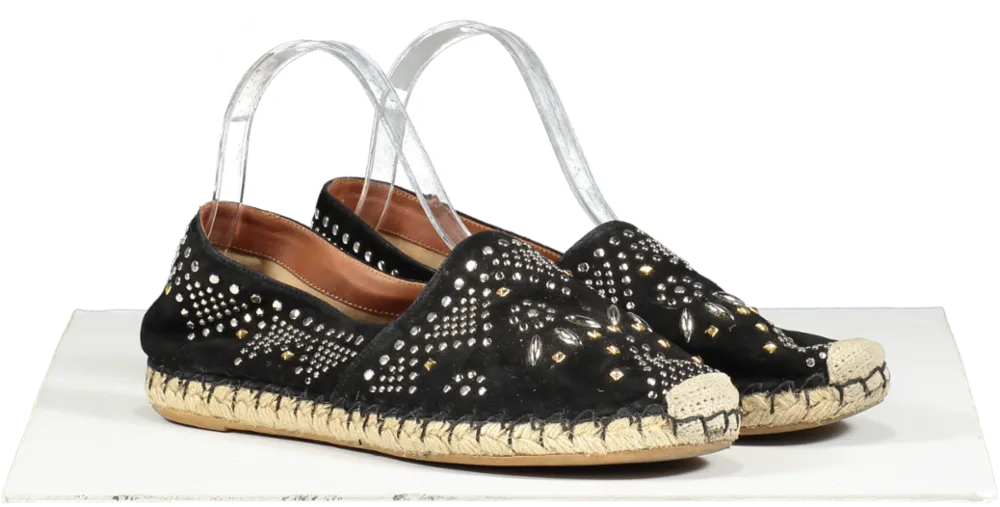 Valentino Garavani Black Stud Embellished Espadrilles UK 4 EU 37 