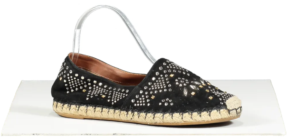 Valentino Garavani Black Stud Embellished Espadrilles UK 4 EU 37 