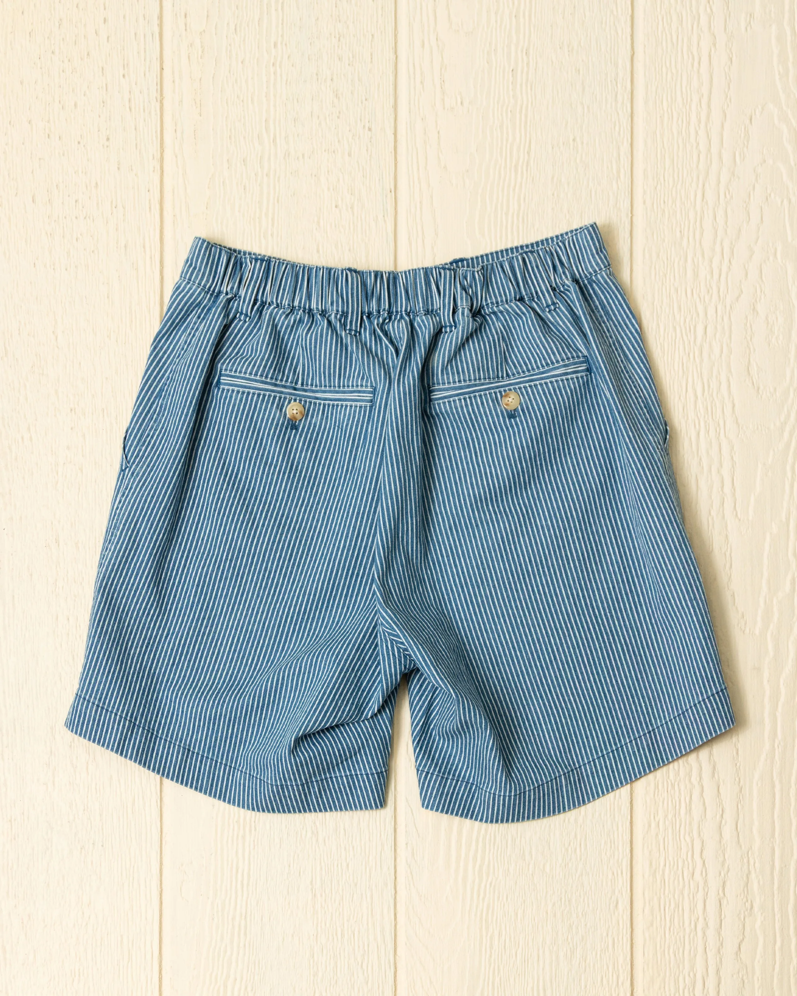 Ventura Short in Railroad Stripe Denim