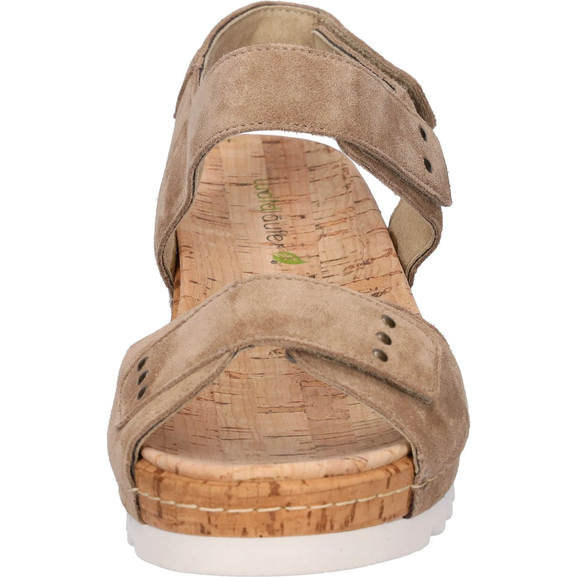 Waldlaufer 773006 195 230 H-Marla Ladies Taupe Suede Arch Support Touch Fastening Sandals