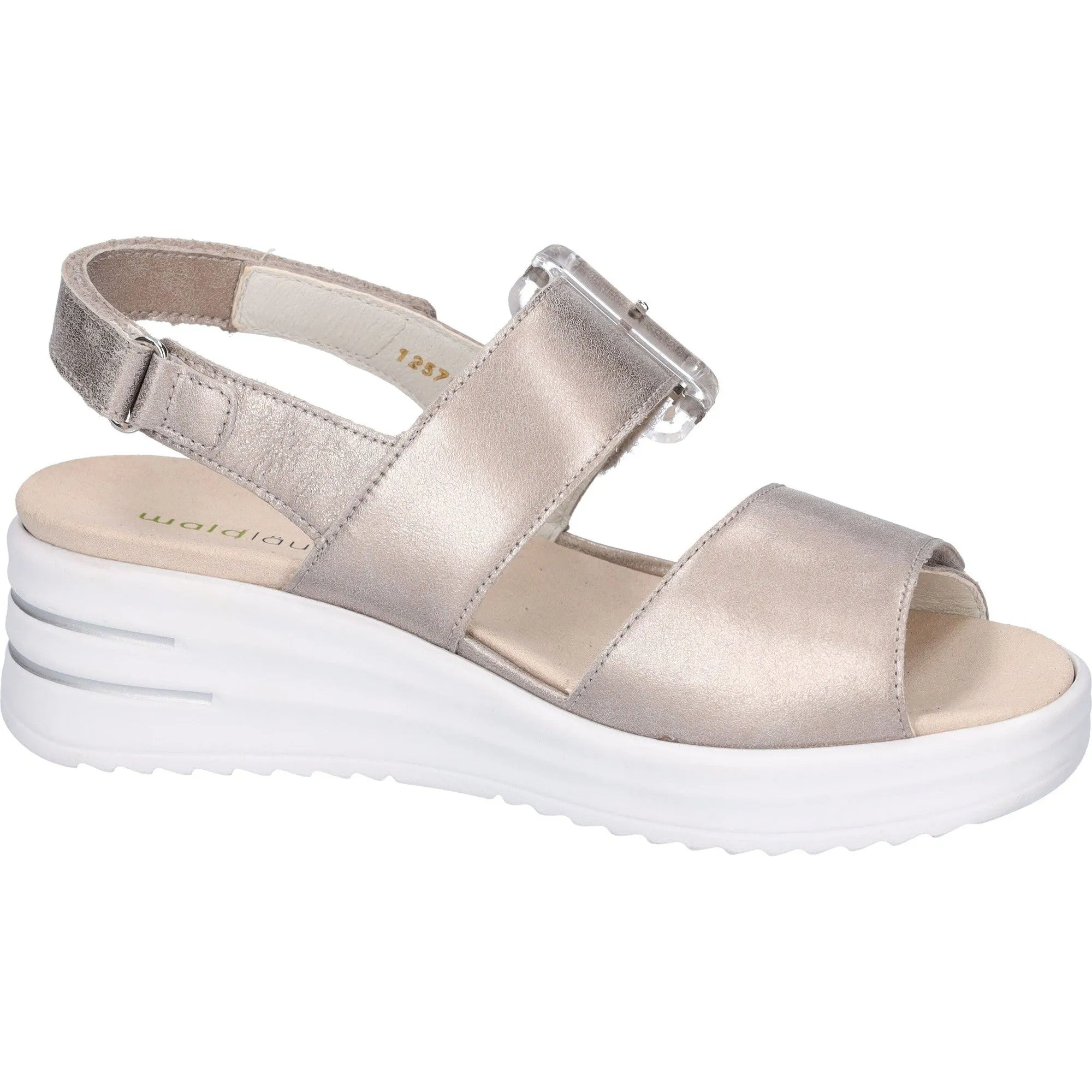 Waldlaufer 795006 131 070 H-Dina Ladies Gold Leather Arch Support Touch Fastening Sandals
