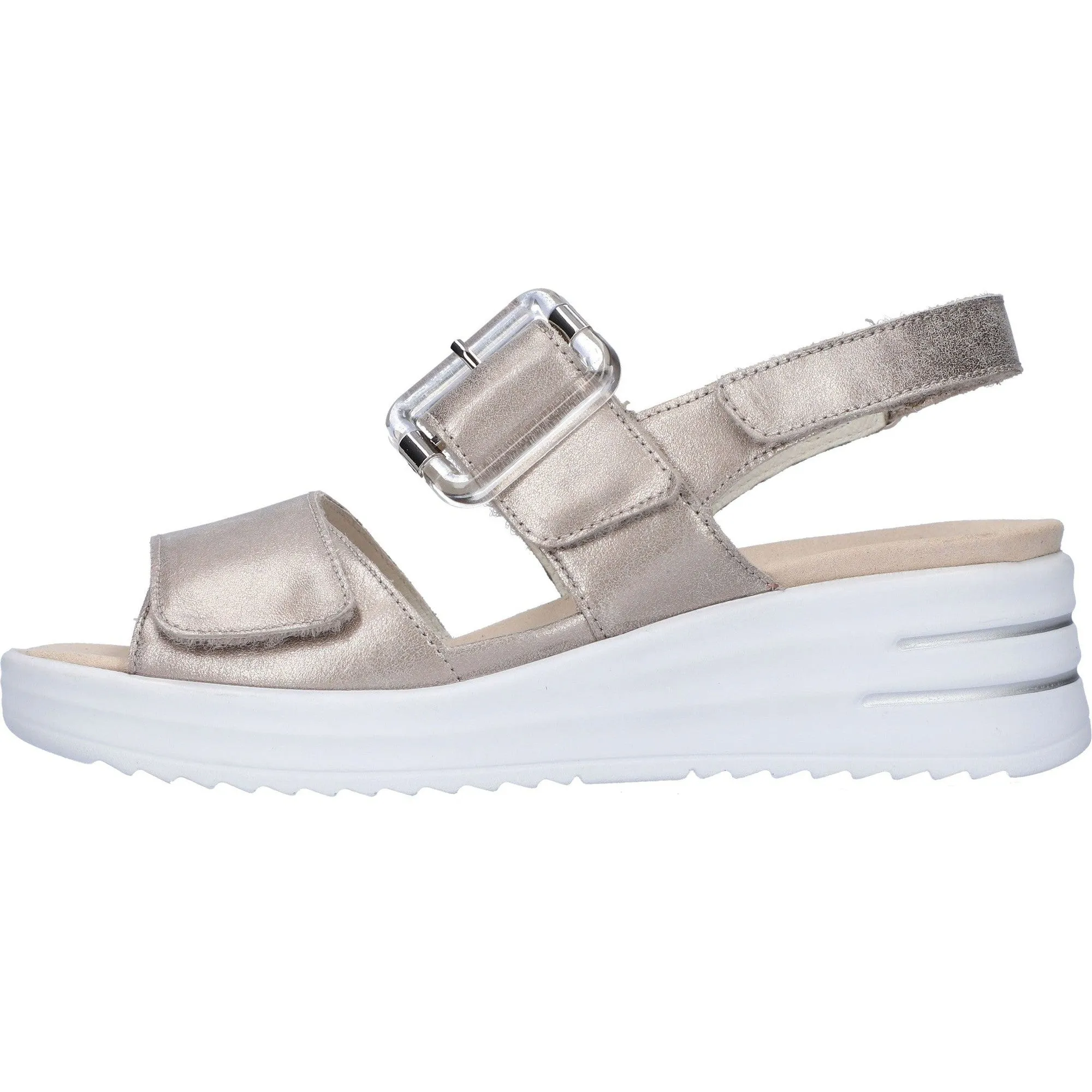 Waldlaufer 795006 131 070 H-Dina Ladies Gold Leather Arch Support Touch Fastening Sandals