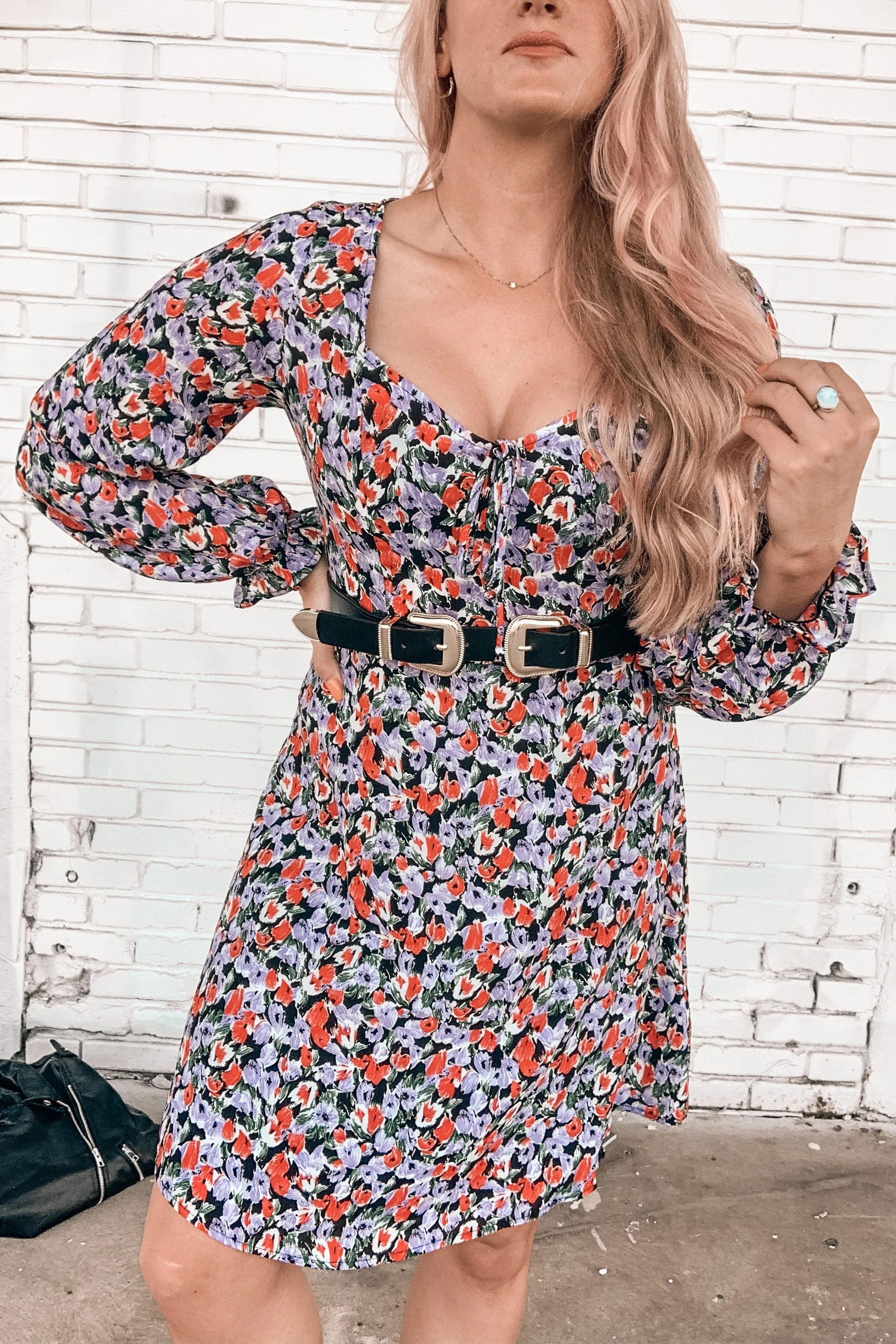 Walk My Way Long Sleeve Floral Dress