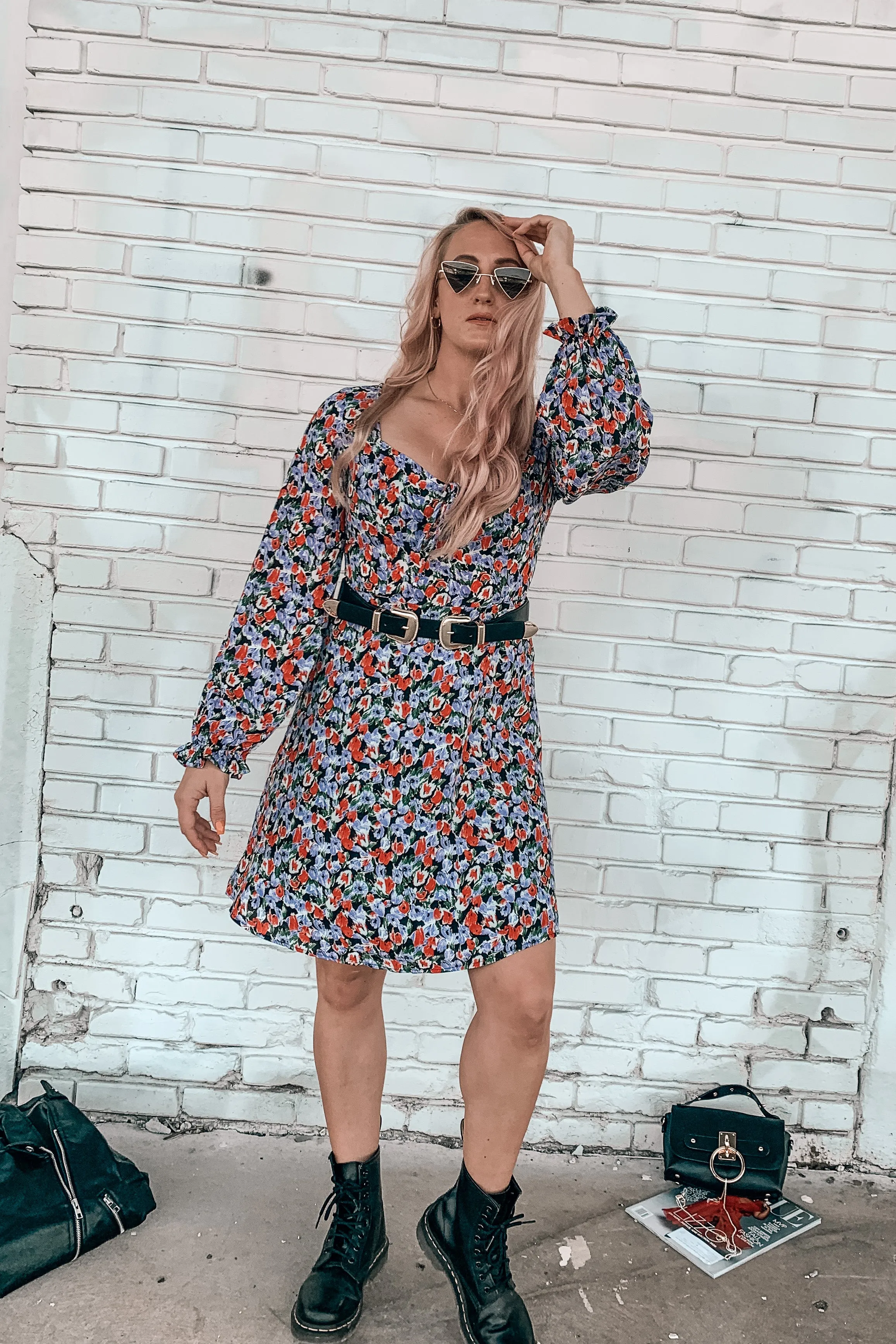 Walk My Way Long Sleeve Floral Dress