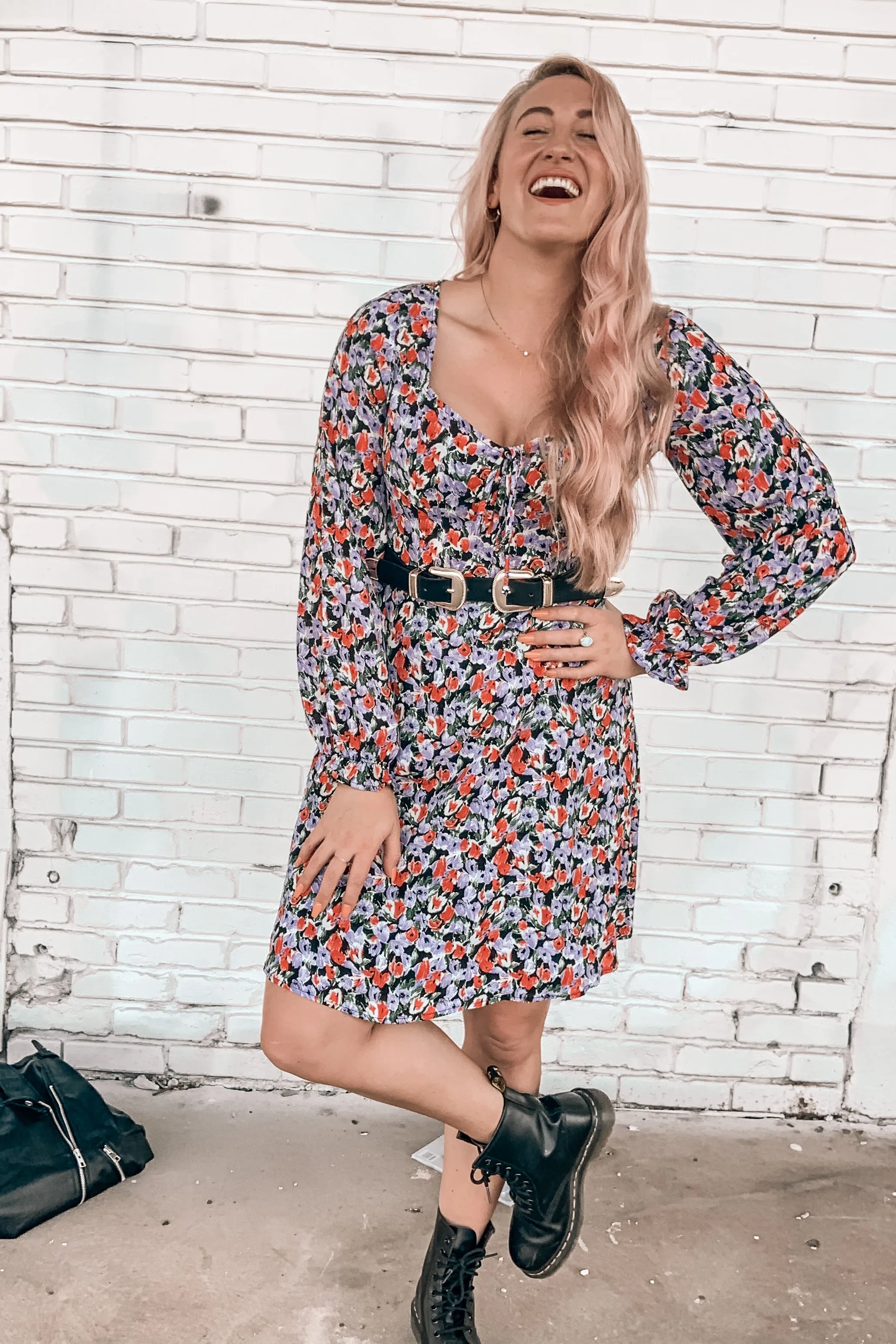Walk My Way Long Sleeve Floral Dress