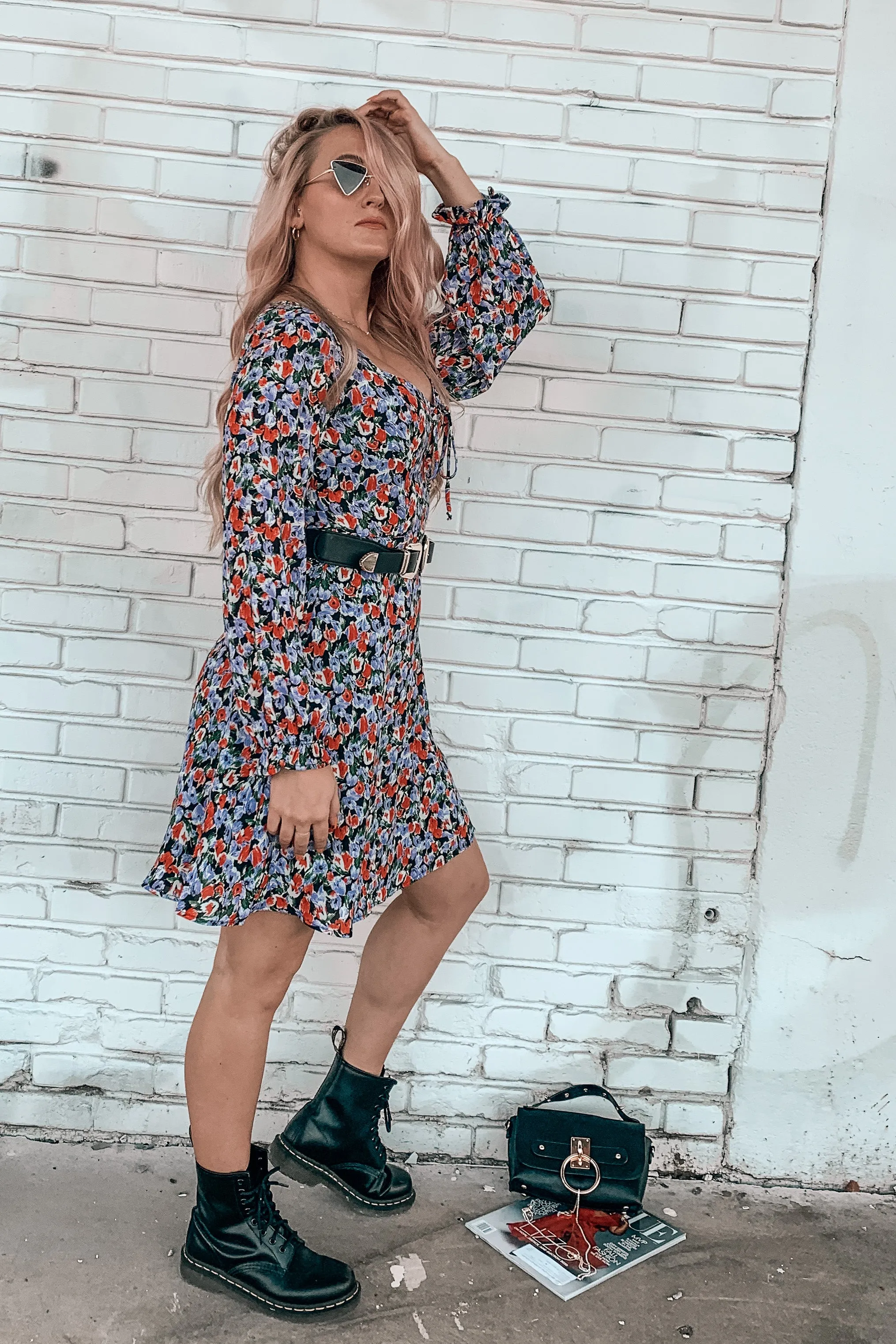 Walk My Way Long Sleeve Floral Dress