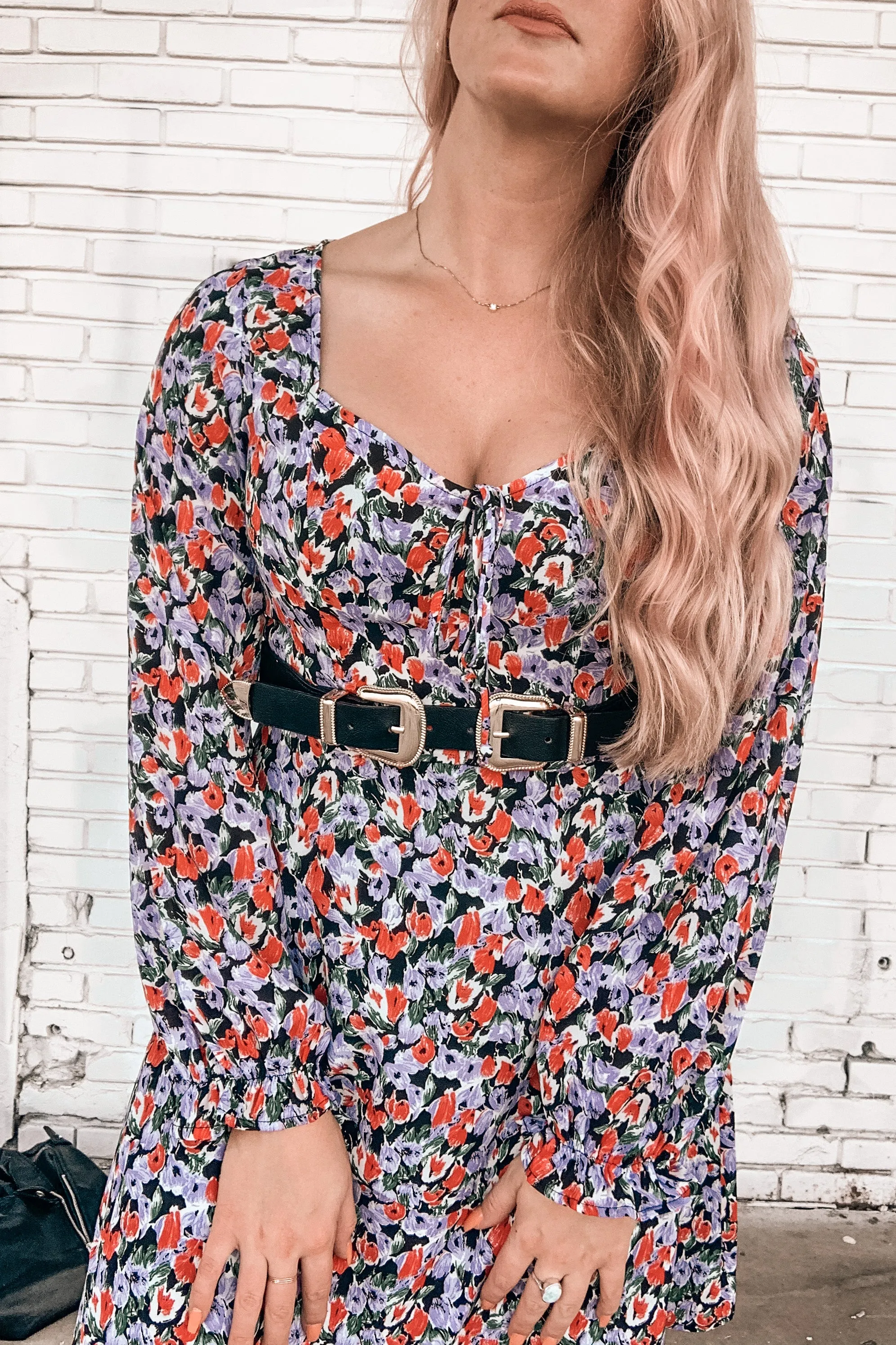 Walk My Way Long Sleeve Floral Dress