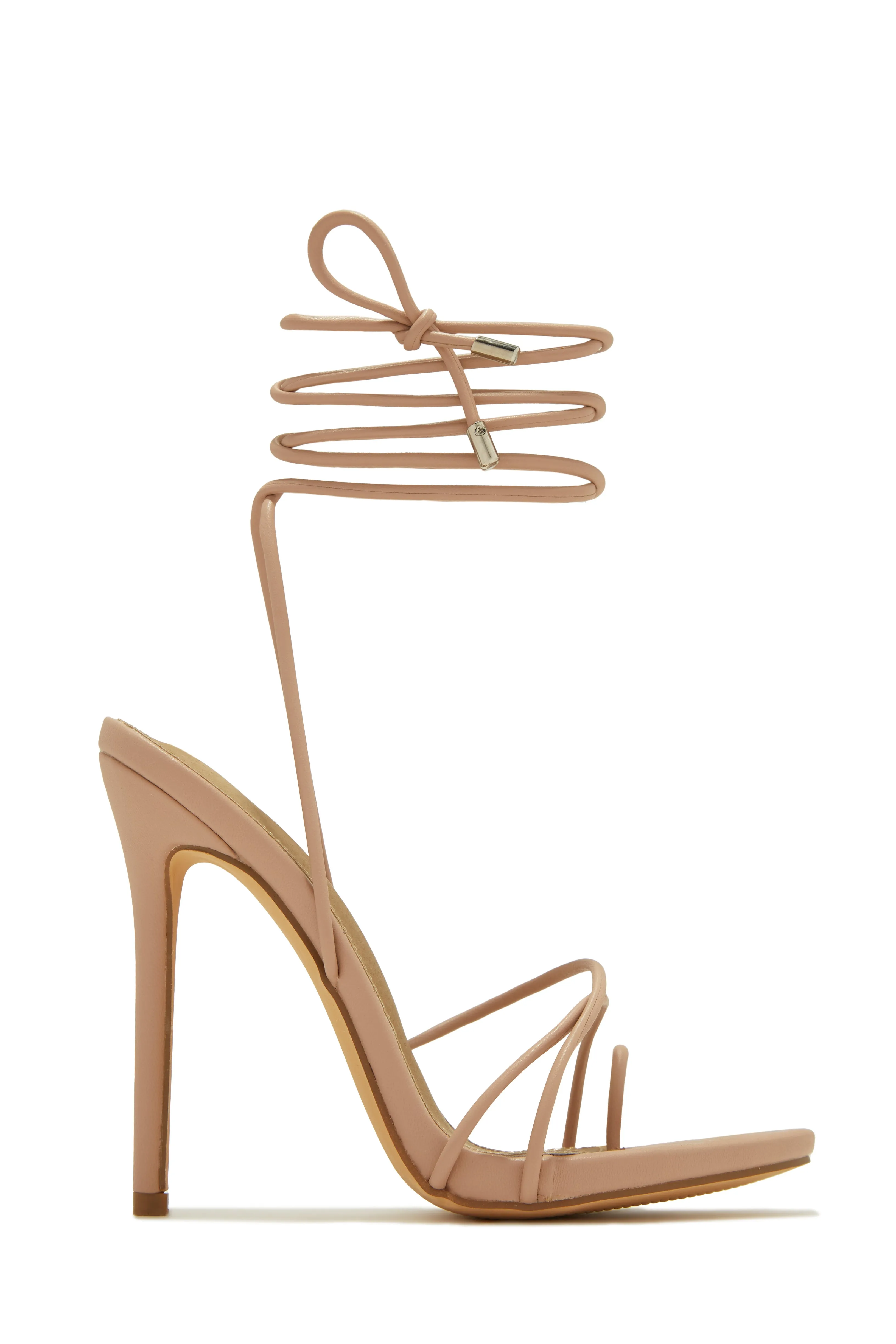 Whole Lotta Money Lace Up High Heels - Black