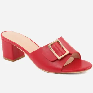 Women "KRISTA" Plain Textile Open Toe Slip On Sandals