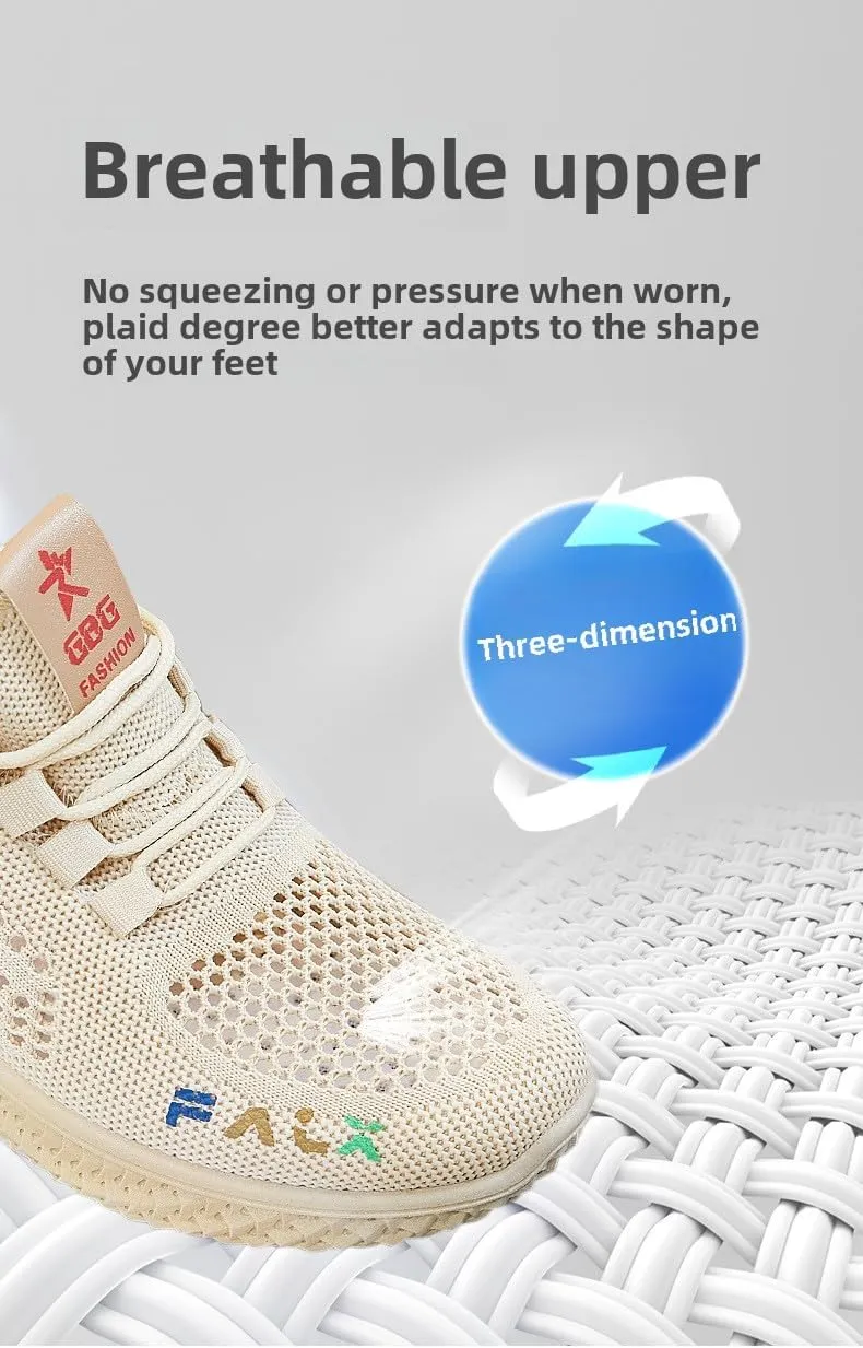 Women's Breathable Mesh Sneakers 2025 - Lightweight Running Shoes with Cushioned EVA Insole, Non-Slip PVC Sole for Summer/Casual Wear