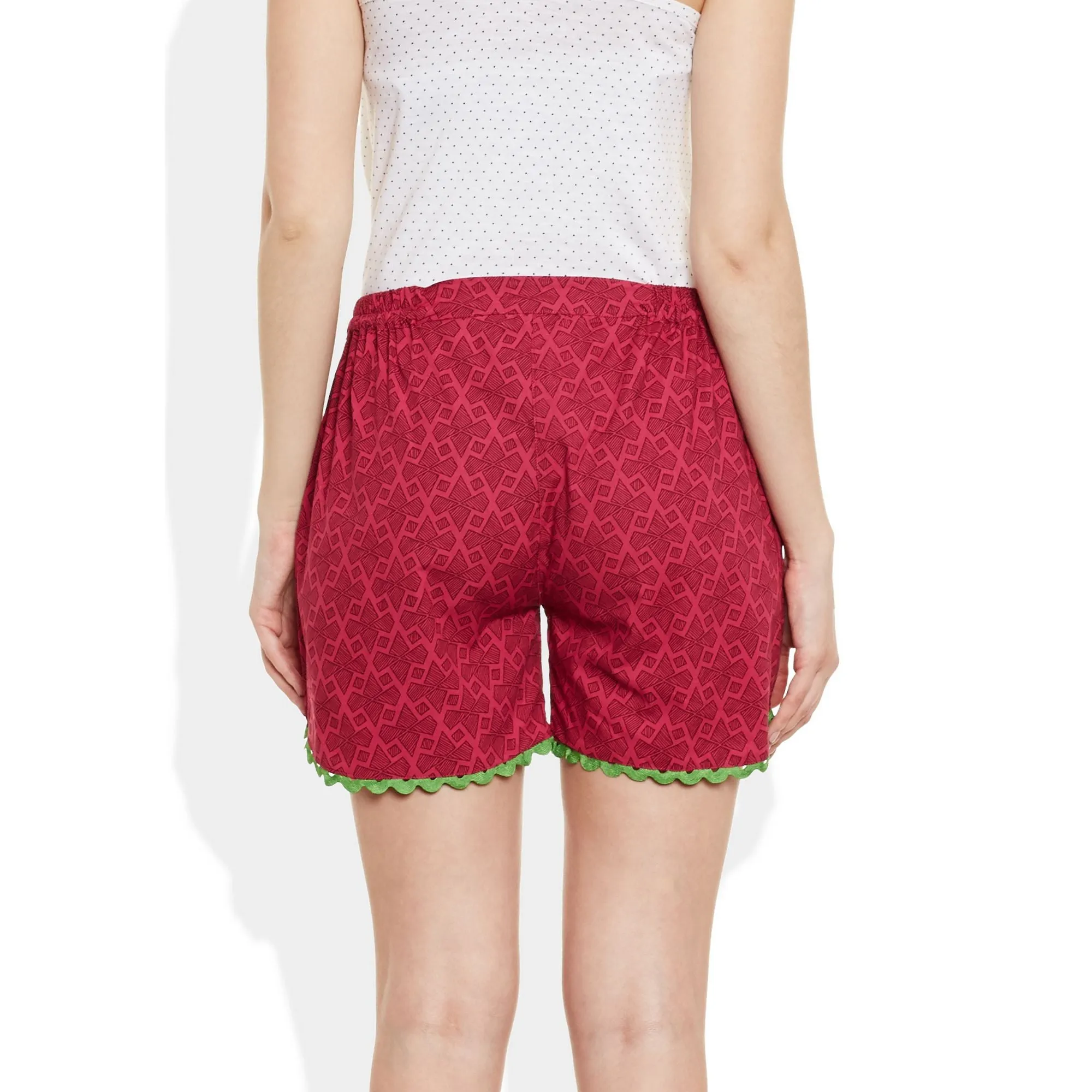 Womens Cotton Printed Beach Shorts Summer Pants Indian Small Size, W-CSRTS-2802