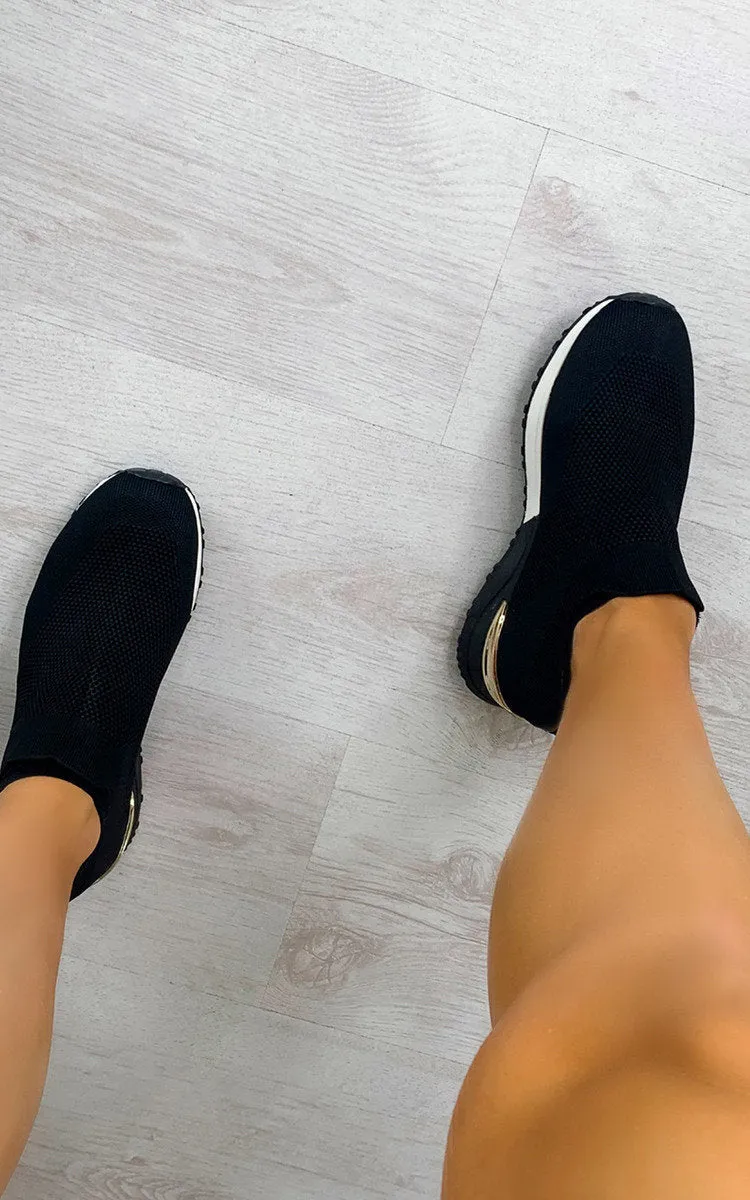 Womens Farah Mesh Sock Trainers Lightweight in Black & White
