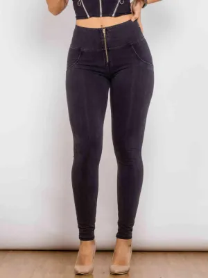 Zip-Up Skinny Jeans